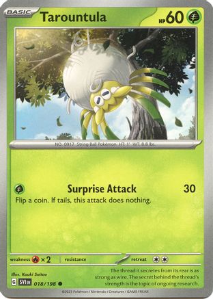 Tarountula 018/198  - Reverse Holofoil SV01 Scarlet & Violet Base Set - Common