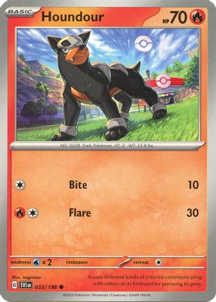 Houndour 033/198  - Reverse Holofoil SV01 Scarlet & Violet Base Set - Common