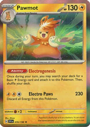 Pawmot 076/198  - Reverse Holofoil SV01 Scarlet & Violet Base Set - Rare