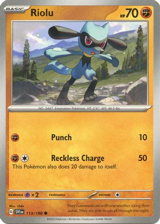Riolu 113/198  SV01 Scarlet & Violet Base Set - Common
