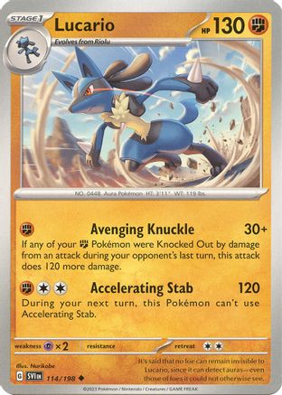 Lucario 114/198  - Reverse Holofoil SV01 Scarlet & Violet Base Set - Uncommon
