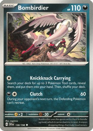 Bombirdier 138/198  - Reverse Holofoil SV01 Scarlet & Violet Base Set - Uncommon