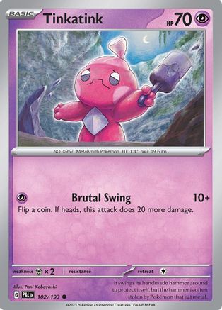 Tinkatink 102/193  - Reverse Holofoil SV02 Paldea Evolved - Common