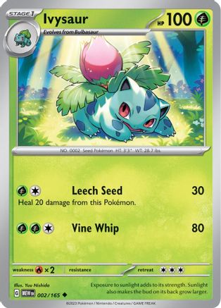 Ivysaur 002/165  SV Scarlet & Violet 151 - Uncommon
