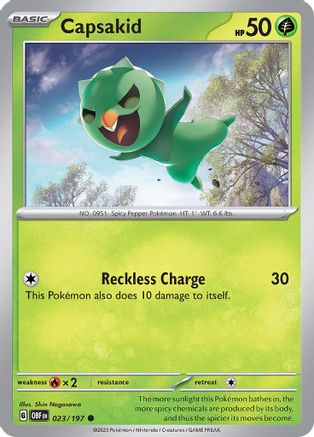 Capsakid 023/197  - Reverse Holofoil SV03 Obsidian Flames - Common