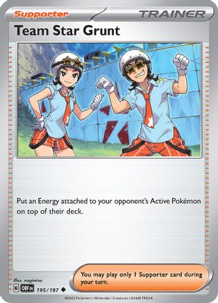Team Star Grunt 195/197  SV03 Obsidian Flames - Uncommon