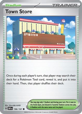 Town Store 196/197  - Reverse Holofoil SV03 Obsidian Flames - Common
