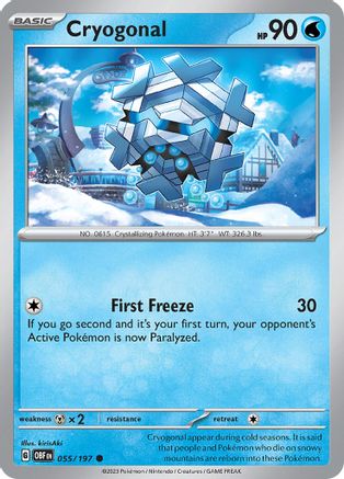 Cryogonal 055/197  SV03 Obsidian Flames - Common