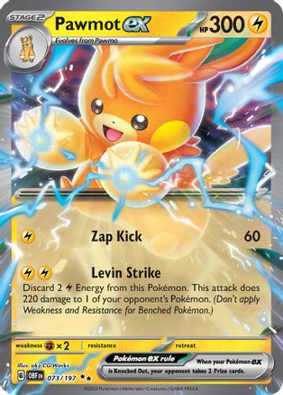 Pawmot ex 073/197  - Holofoil SV03 Obsidian Flames - Double Rare