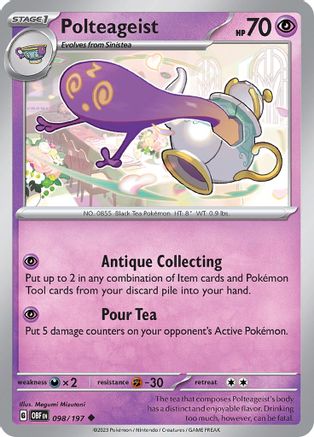 Polteageist 098/197  - Reverse Holofoil SV03 Obsidian Flames - Uncommon