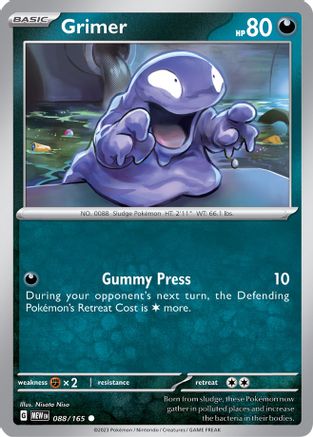 Grimer 088/165  - Reverse Holofoil SV Scarlet & Violet 151 - Common