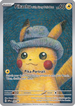 Pikachu with Grey Felt Hat 085  SV Scarlet & Violet Promo Cards - Promo