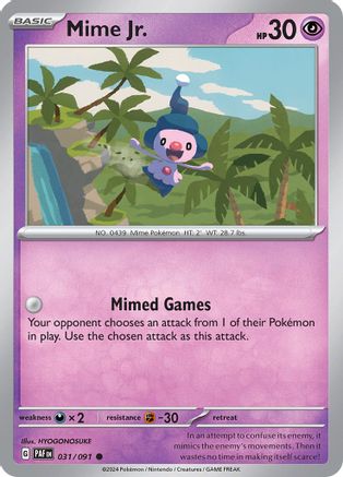 Mime Jr. 031/091  - Reverse Holofoil SV Paldean Fates - Common