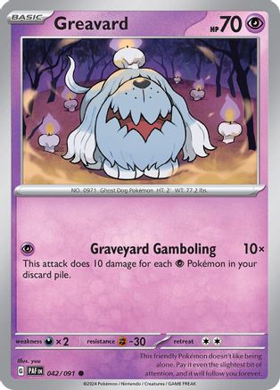 Greavard 042/091  - Reverse Holofoil SV Paldean Fates - Common