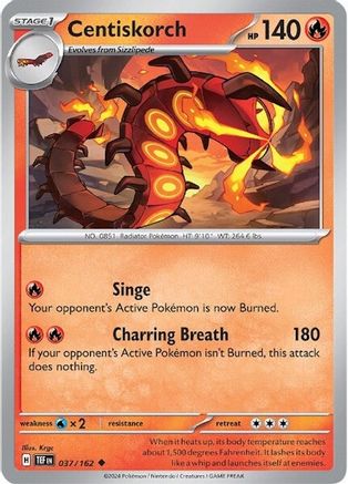 Centiskorch 037/162  SV05 Temporal Forces - Uncommon