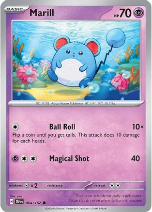 Marill 064/162  - Reverse Holofoil SV05 Temporal Forces - Common