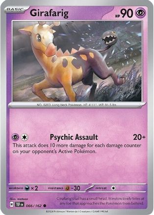 Girafarig 066/162  - Reverse Holofoil SV05 Temporal Forces - Common
