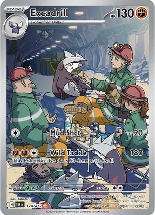 Excadrill 174/162  - Holofoil SV05 Temporal Forces - Illustration Rare
