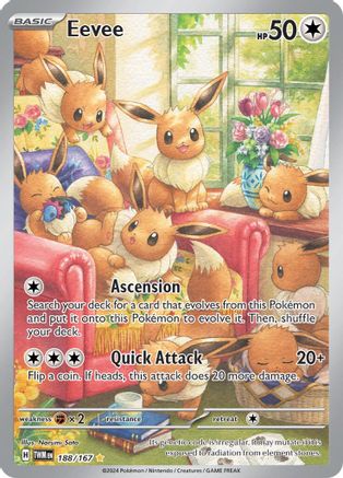 Eevee 188/167  - Holofoil SV06 Twilight Masquerade - Illustration Rare