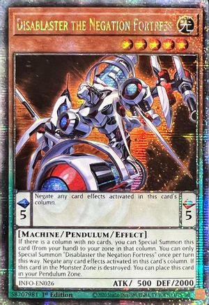 Disablaster the Negation Fortress (Quarter Century Secret Rare) (INFO-EN026) - The Infinite Forbidden 1st Edition