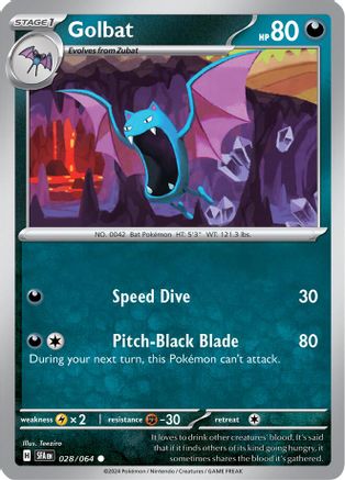 Golbat 028/064  - Reverse Holofoil SV Shrouded Fable - Common