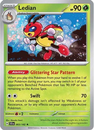 Ledian 003/142  - Holofoil SV07 Stellar Crown - Rare