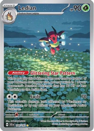 Ledian 144/142  - Holofoil SV07 Stellar Crown - Illustration Rare