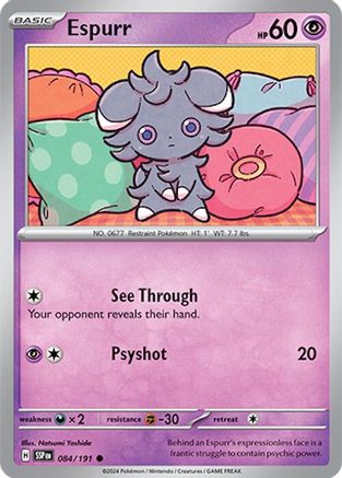 Espurr 084/191  - Reverse Holofoil SV08 Surging Sparks - Common
