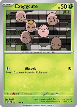 Exeggcute 002/191  - Reverse Holofoil SV08 Surging Sparks - Common