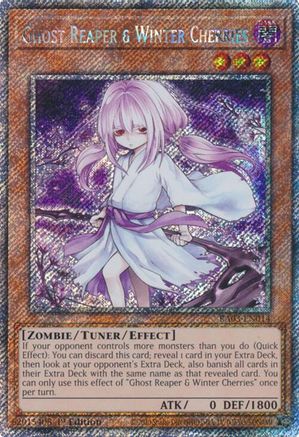 Ghost Reaper & Winter Cherries (Alternate Art) (Platinum Secret Rare) (RA03-EN014) - Quarter Century Bonanza 1st Edition