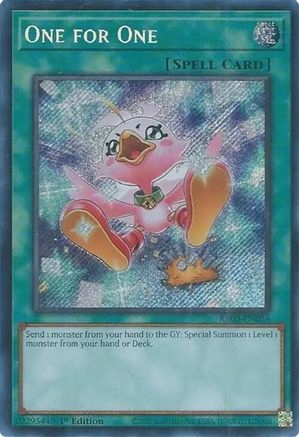 One for One (Alternate Art) (Secret Rare) (RA03-EN056) - Quarter Century Bonanza 1st Edition