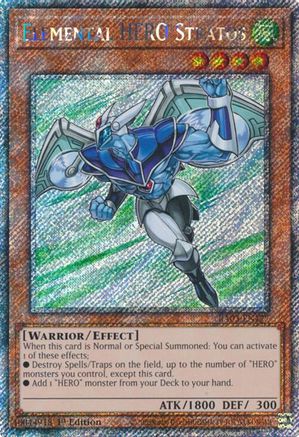 Elemental HERO Stratos (Platinum Secret Rare) (RA03-EN177) - Quarter Century Bonanza 1st Edition