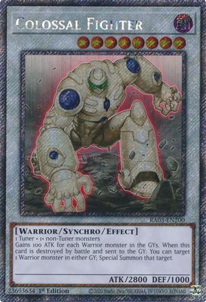 Colossal Fighter (Platinum Secret Rare) (RA03-EN200) - Quarter Century Bonanza 1st Edition