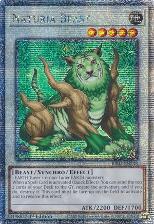 Naturia Beast (Quarter Century Secret Rare) (RA03-EN238) - Quarter Century Bonanza 1st Edition