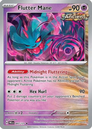 Flutter Mane 043/131  - Holofoil SV Prismatic Evolutions - Rare