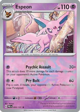 Espeon (Master Ball Pattern) 033/131  - Holofoil SV Prismatic Evolutions - Rare