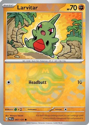 Larvitar (Master Ball Pattern) 047/131  - Holofoil SV Prismatic Evolutions - Common