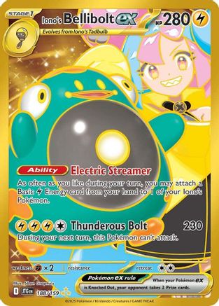 Iono's Bellibolt ex 188/159  - Holofoil SV09 Journey Together - Hyper Rare