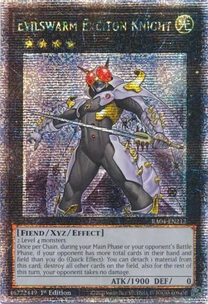 Evilswarm Exciton Knight (Quarter Century Secret Rare) (RA04-EN212) - Quarter Century Stampede 1st Edition