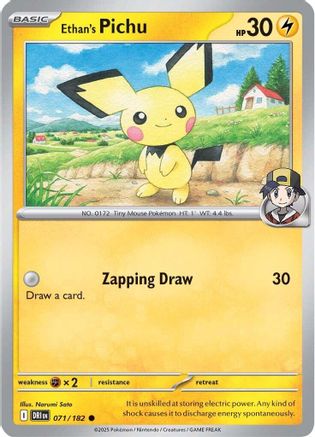 Ethan's Pichu 071  - Reverse Holofoil SV10 Destined Rivals - Common