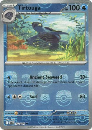Tirtouga (Master Ball Pattern) 022/086  - Holofoil SV Black Bolt - Uncommon