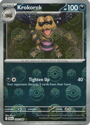 Krokorok (Poke Ball Pattern) 058/086  - Holofoil SV Black Bolt - Common
