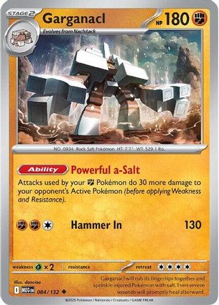 Garganacl 084/132  - Reverse Holofoil ME01 Mega Evolution - Uncommon