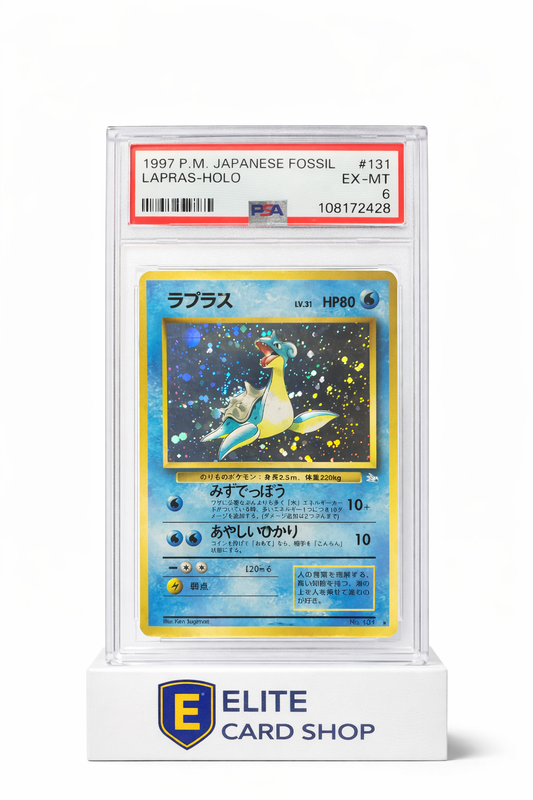 1997 Pokémon Japanese Fossil Lapras Holo #131 — PSA 6 EX-MT