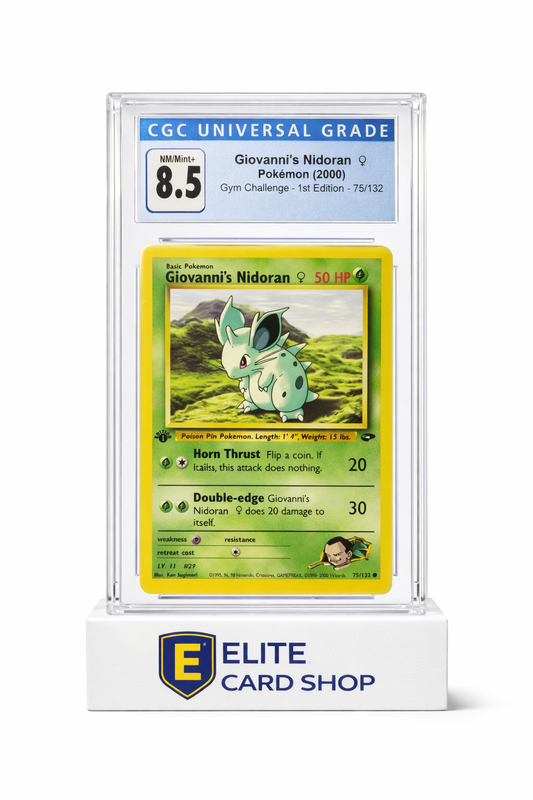 1997 Pokémon Japanese Fossil Giovanni’s Nidoran ♀ — CGC 8.5 NM/Mint+ (1st Edition)