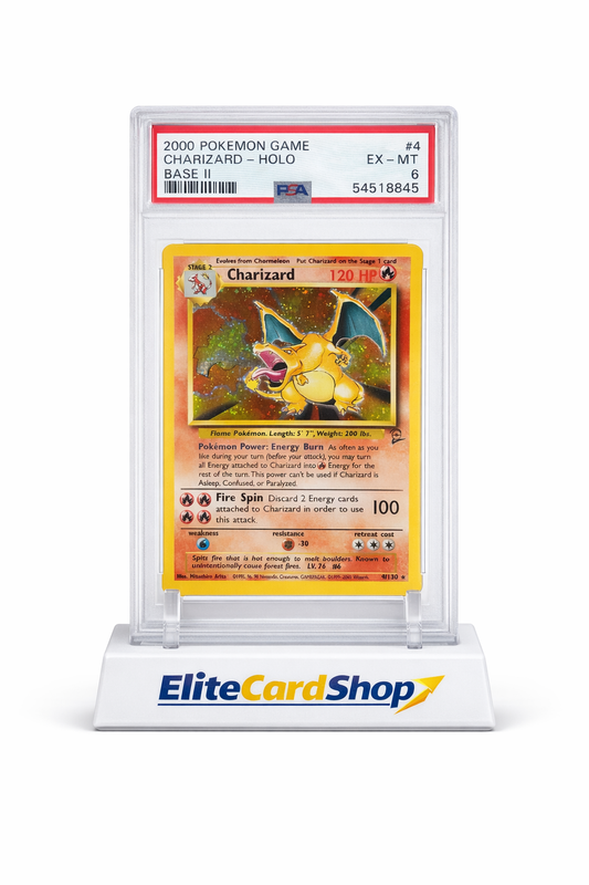 2000 Pokémon Base Set 2 Charizard Holo #4 PSA 6 EX-MT – Vintage Pokémon Slab